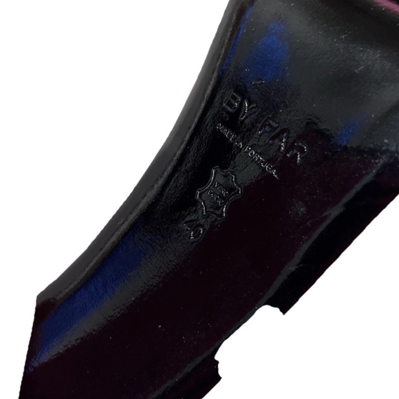 BY FAR Pink Patent Leather Platform Sandals Brad Mules EU 40 US 10 Heels New - Picture 12 of 13